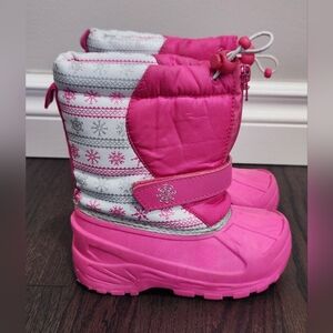 Pink Snowflake Winter Boots